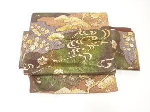 松に桜・楓模様織出し作り帯